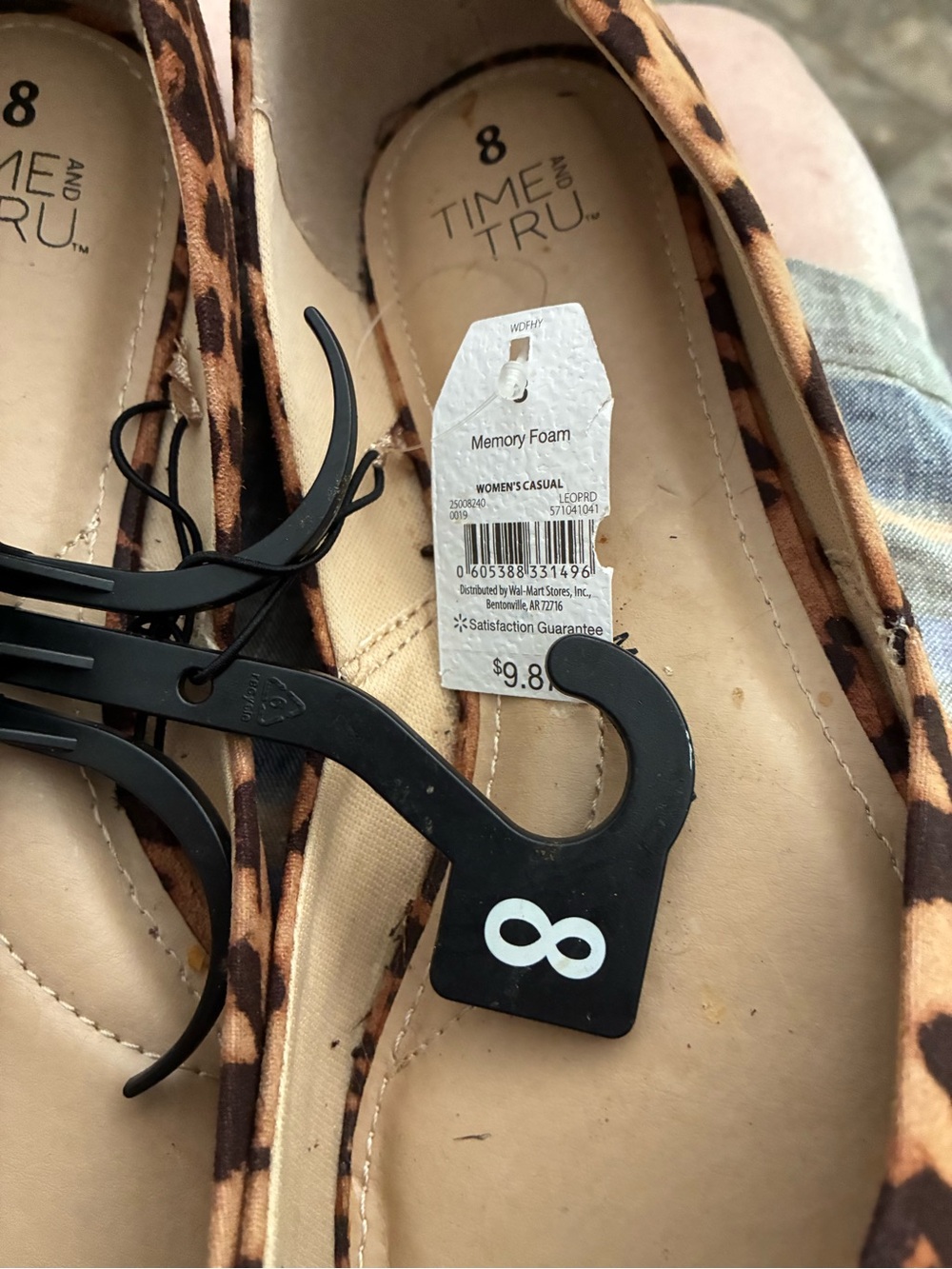 Time and Tru Leopard Print Fabric Slip-On Flats in Tan and Brown
